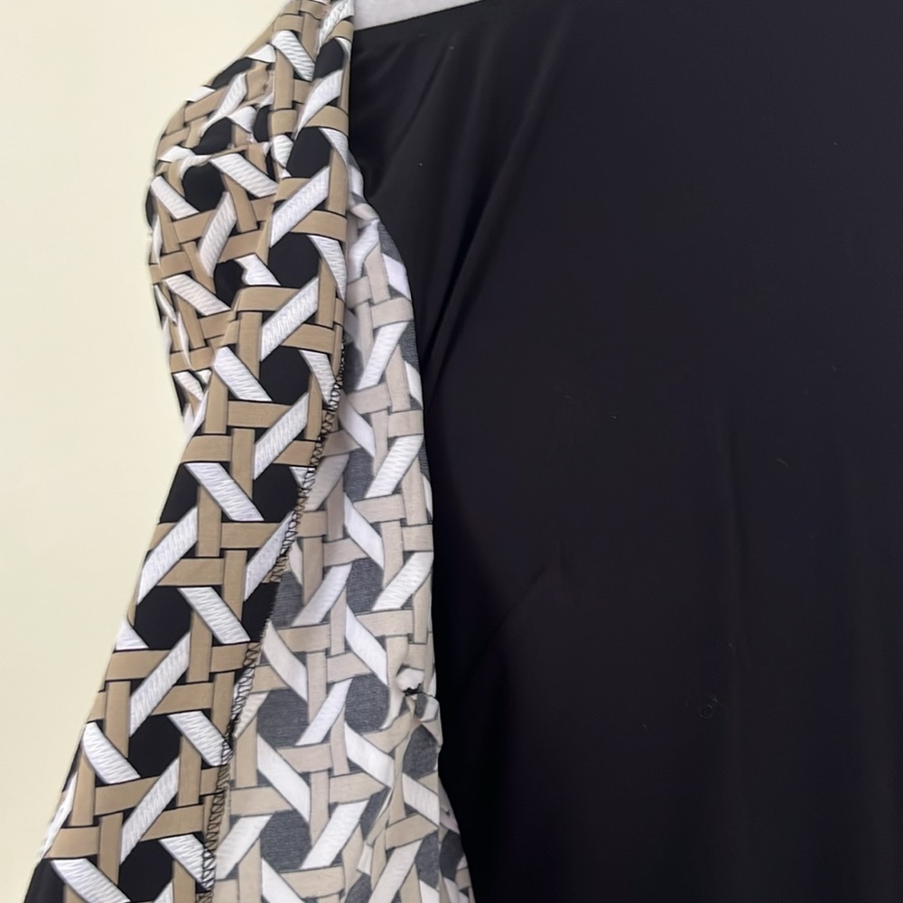 Perceptions Black Overlay Geometric Patterned Car… - image 4